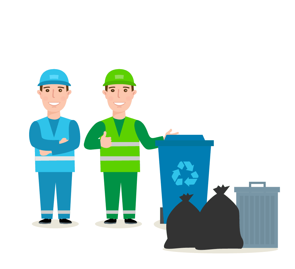 Trash waste removal service rubbish collection pany clipart vector