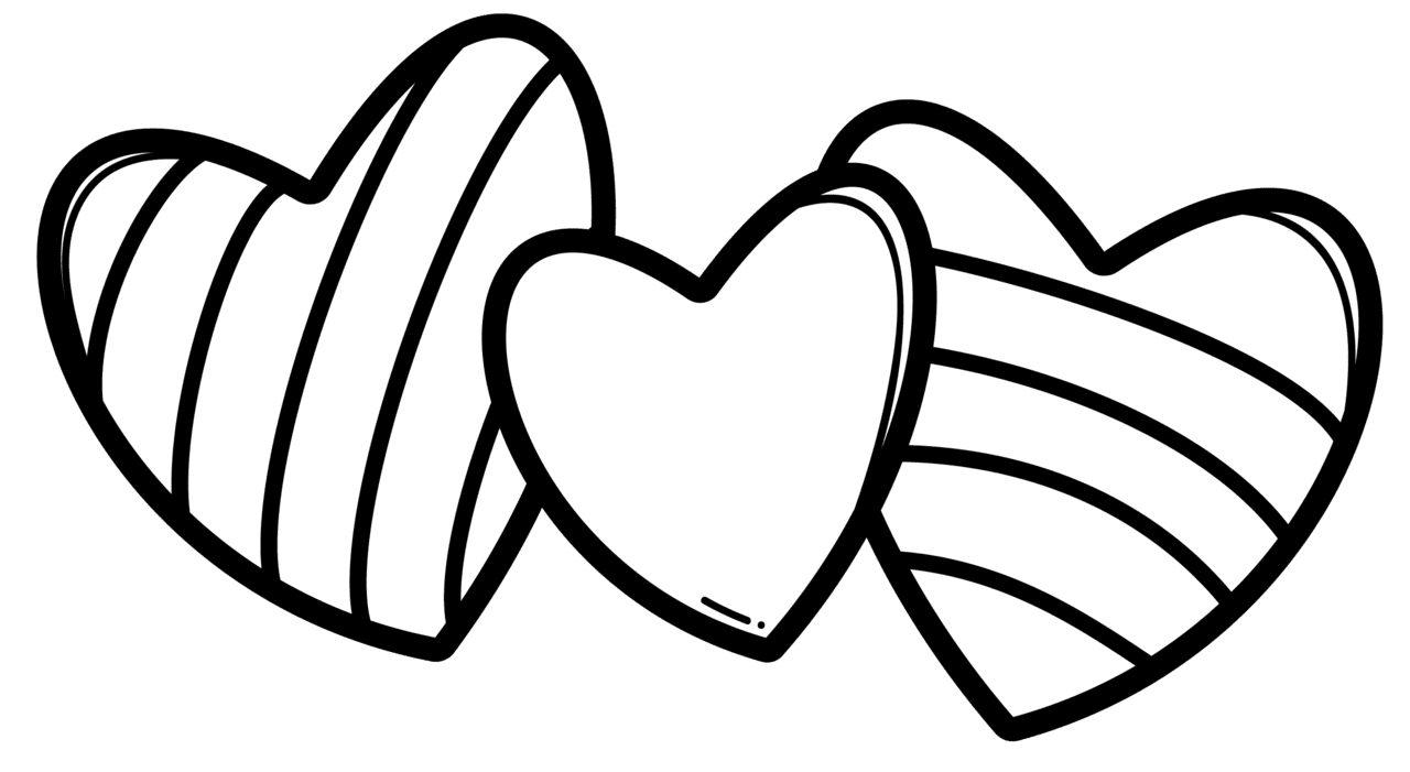 Black white heart pin page clipart free