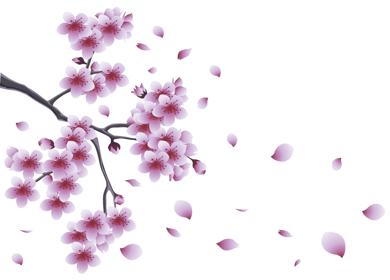 Springtime spring branch with tree flowers clipart background