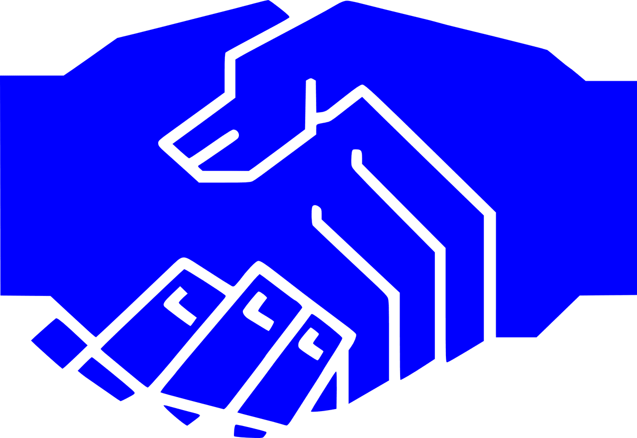 Shake hands blue vector graphic clipart