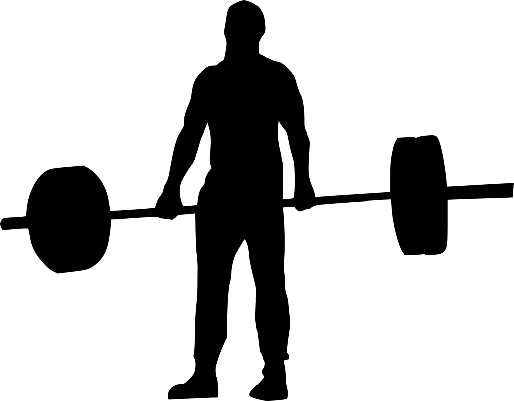 Crossed dumbbell weights clipart large size image