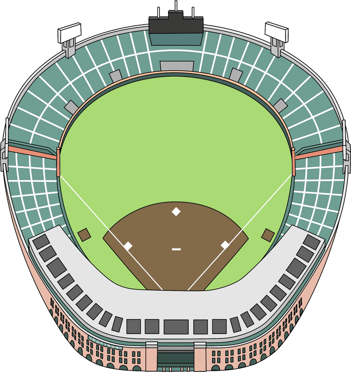 Baseball diamond stadium vector clipart images