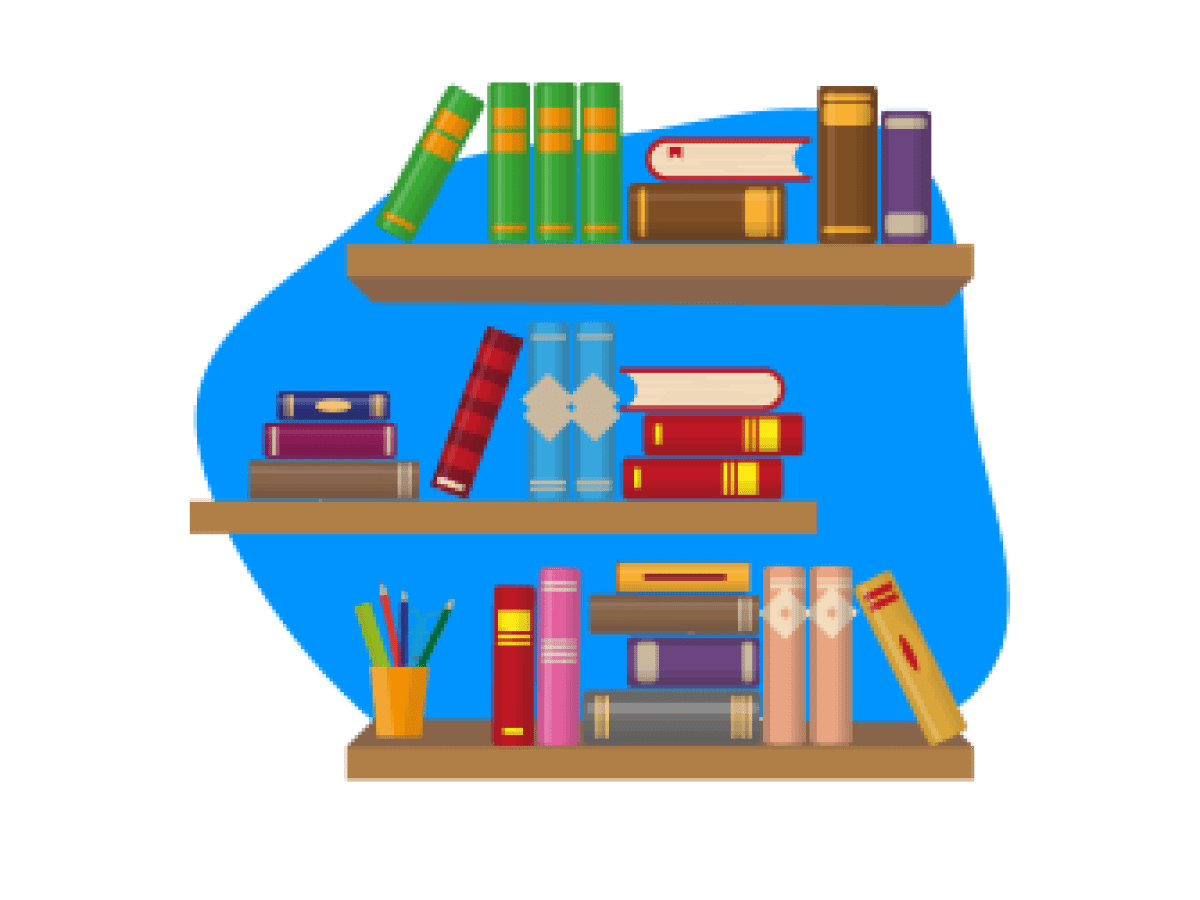 Bookshelf how to organize books thorough guide clipart logo