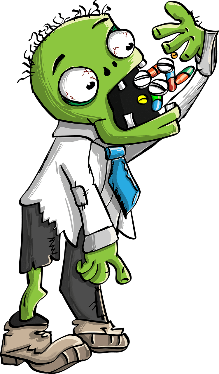 Zombie pills green image clipart