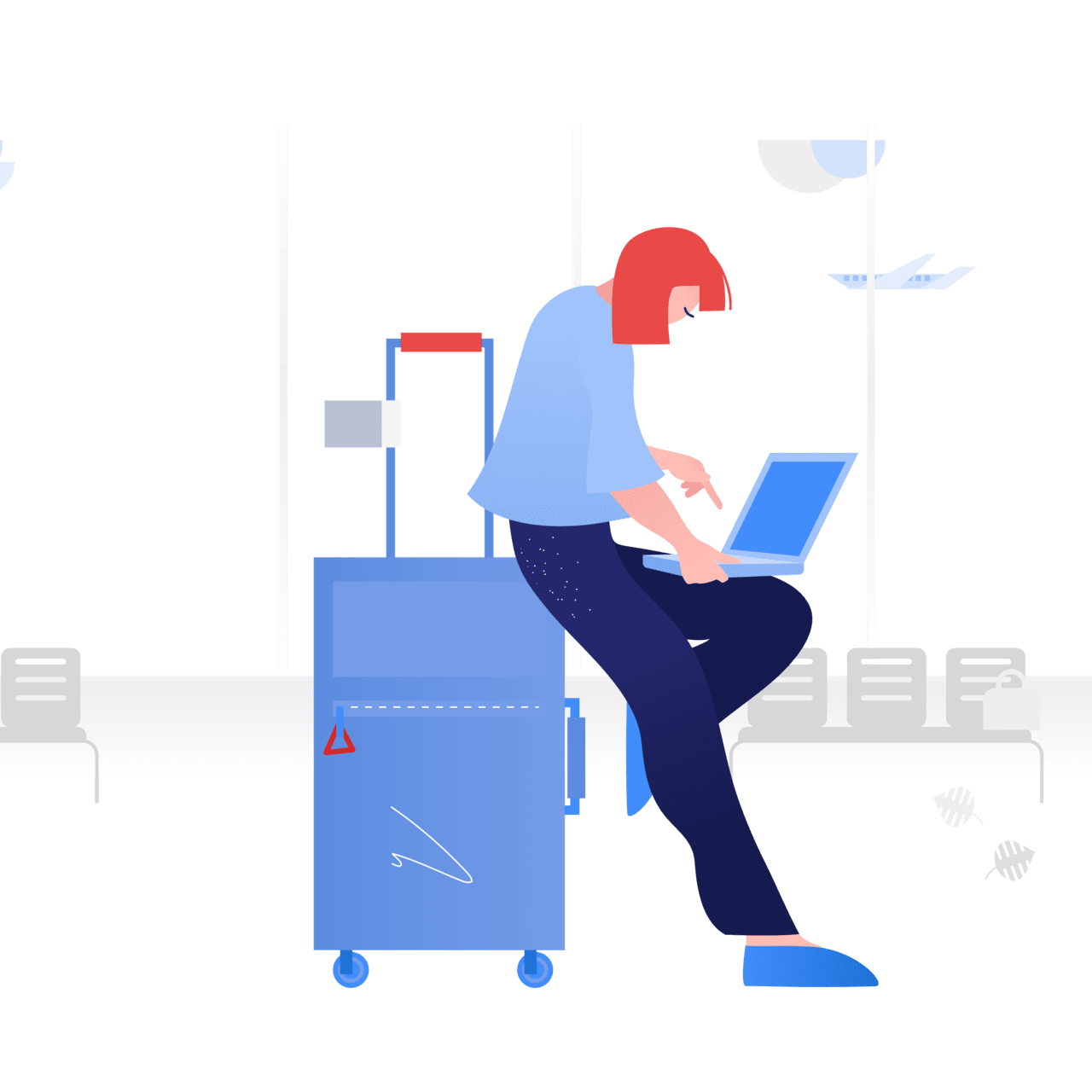 Technology working from airport clipart background