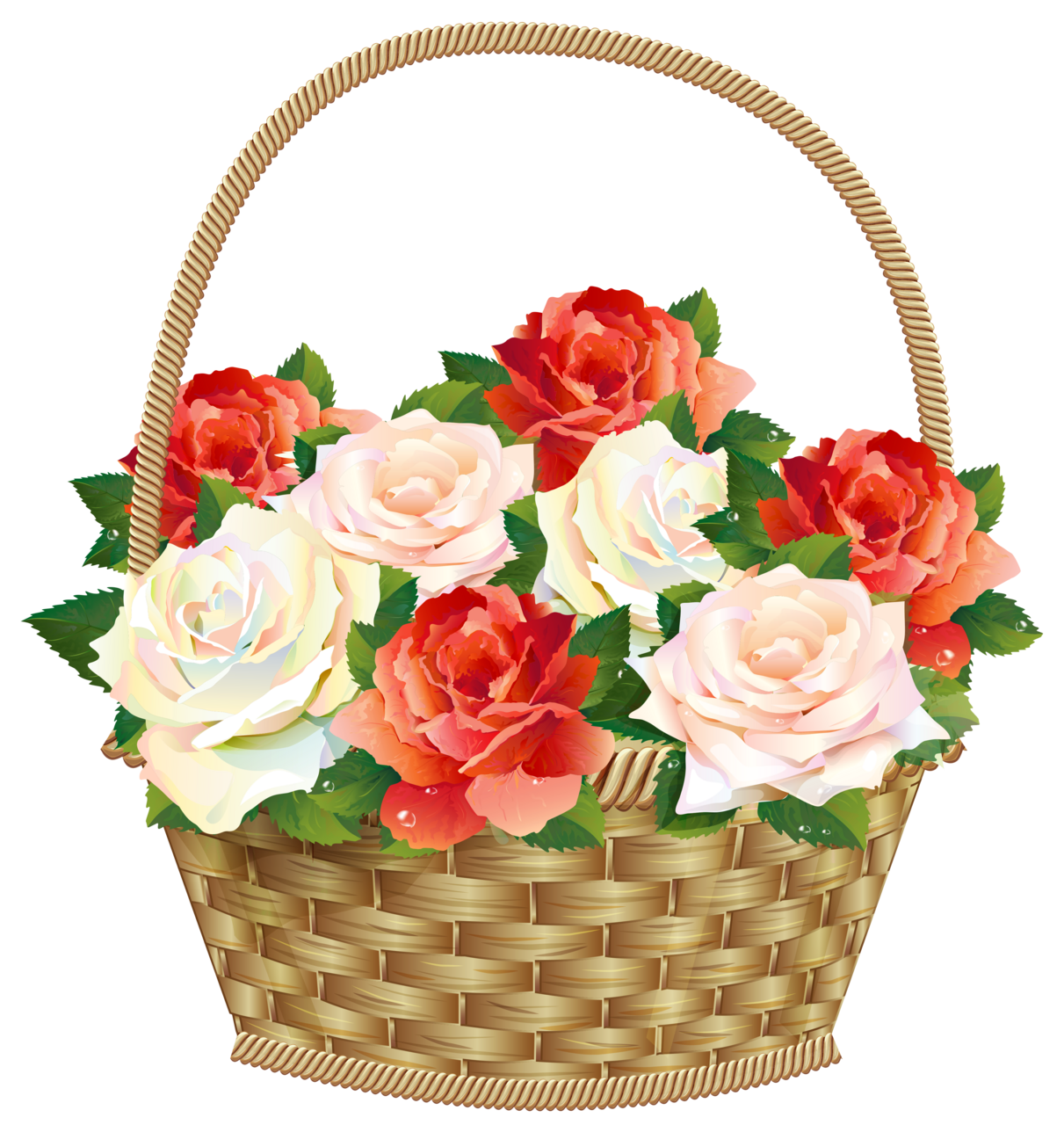 Roses in basket clipart clip art