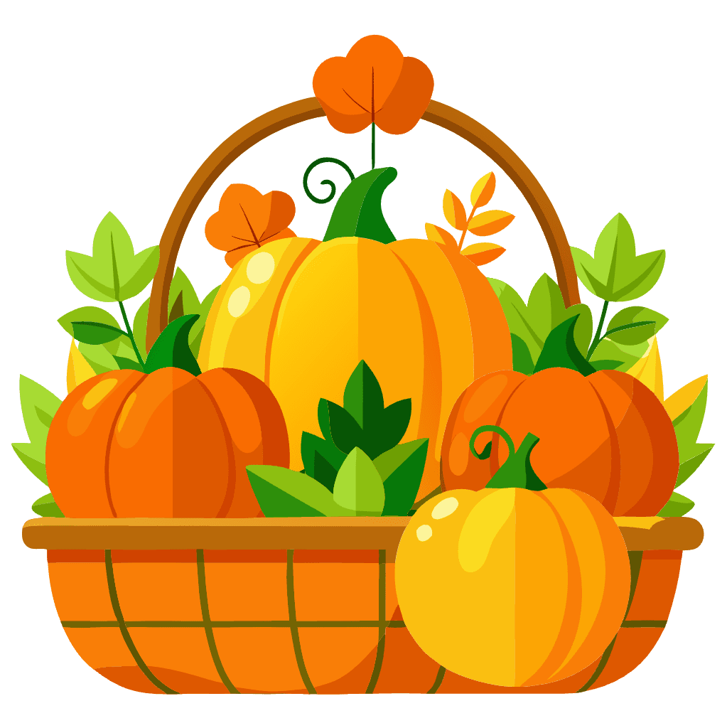 Cute pumpkin cornucopia clipart vector images neoclipart