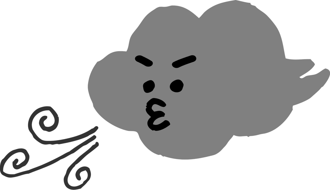 Clouds with face blowing wind vector clipart images