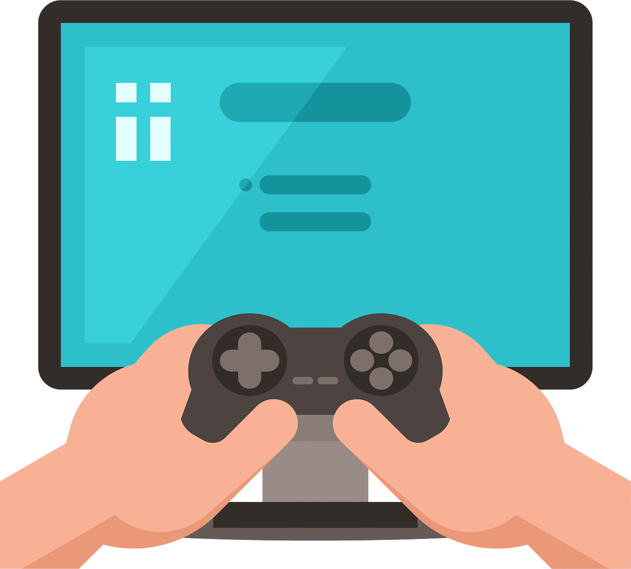 Video games playing game console vector clipart images