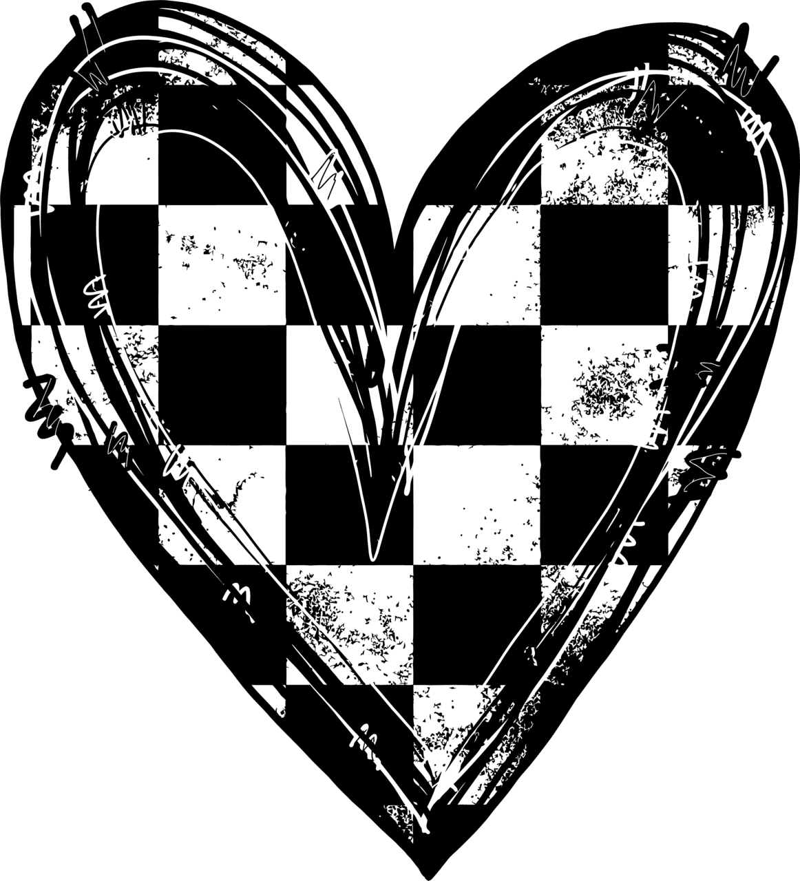 Black white heart page clipart photo