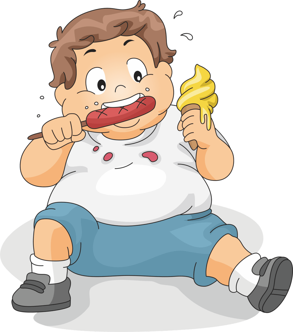 Eat ing boy child clipart overweight cartoon logo