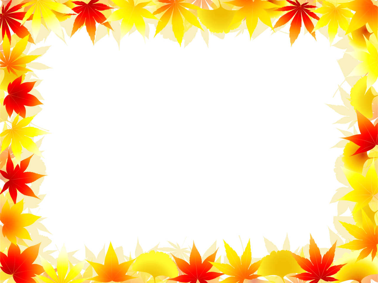 Fall border maple leaves frame vector clipart images