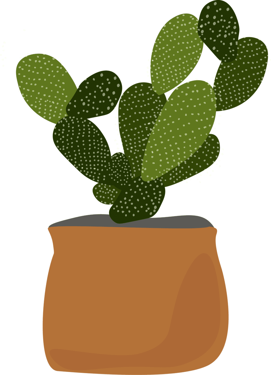 Flower pot cactus apuntia clipart vector