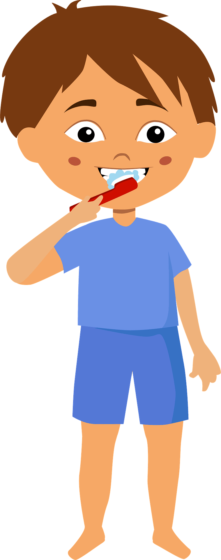 Boy brushing teeth vector clipart images