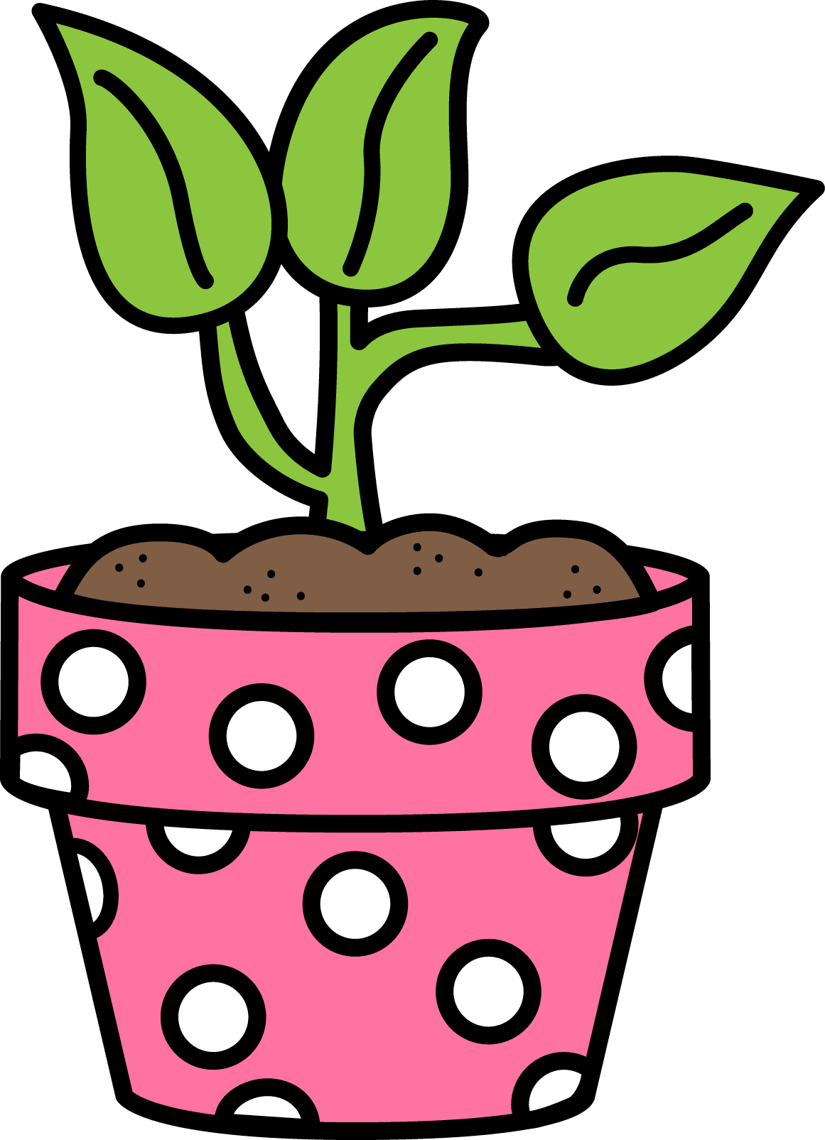 Flower pot pin page clipart image 2