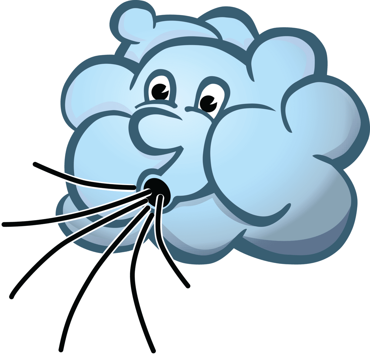 Clipart of cloud blowing wind picture