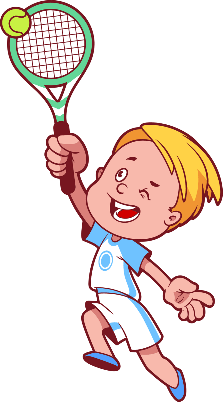 Cartoon child clipart character children tennis image with no background