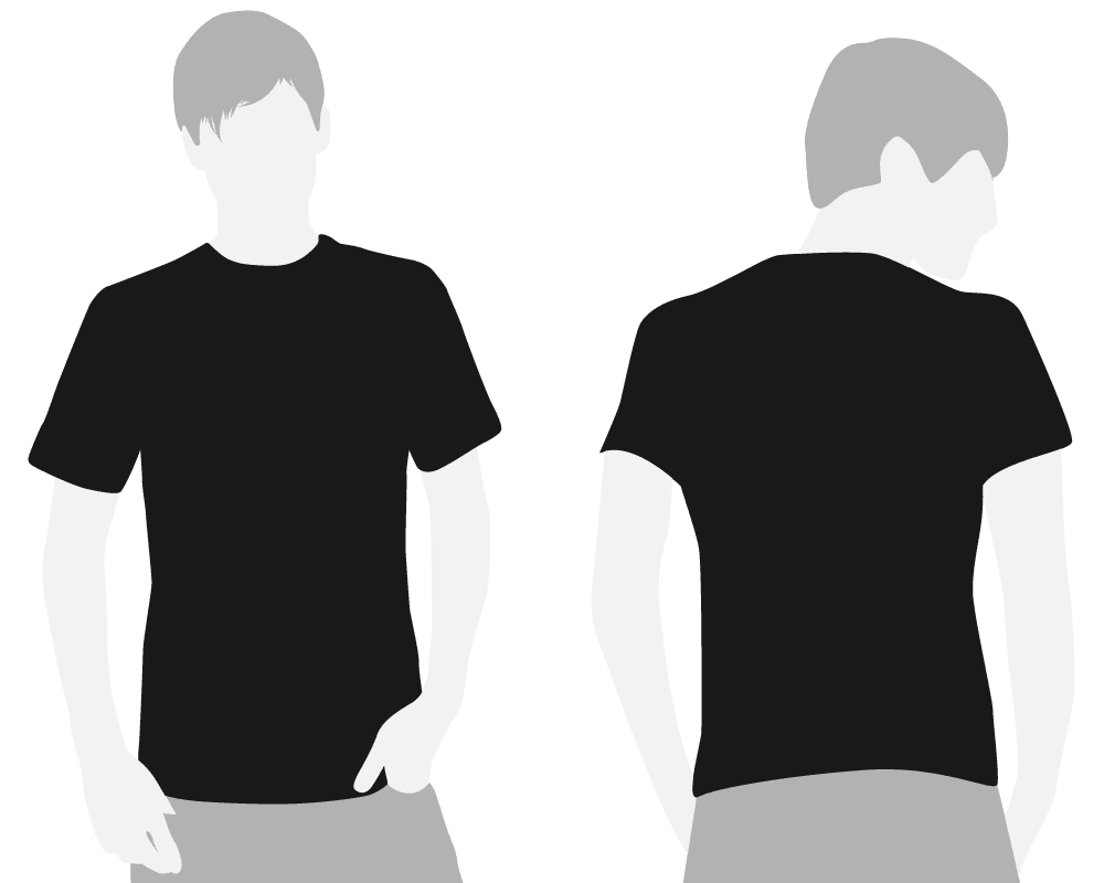 Black shirt front and back clipart logo