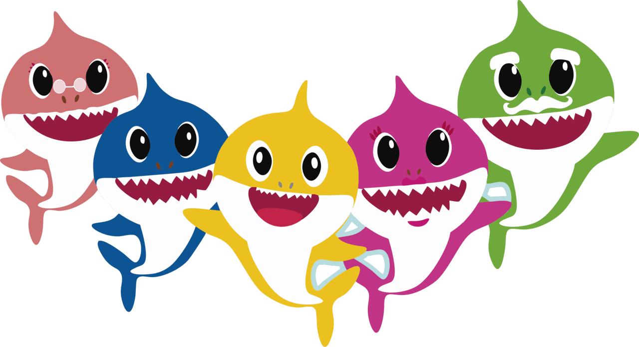 Baby shark pin page clipart image