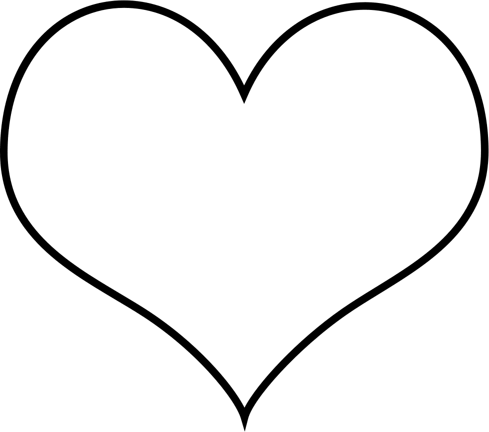 Black white heart molde de corazon clipart full size image