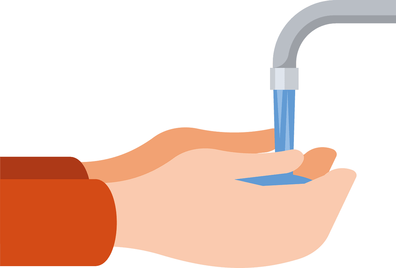 Washing hands with water vector clipart images