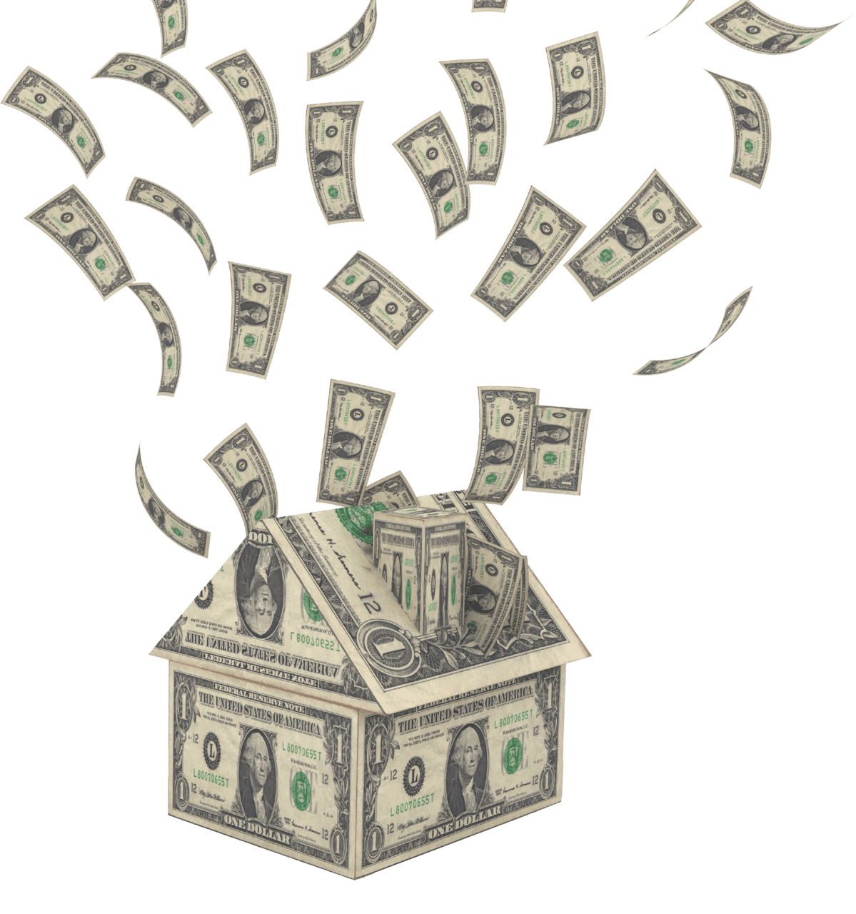 Dollar bill falling money image clipart