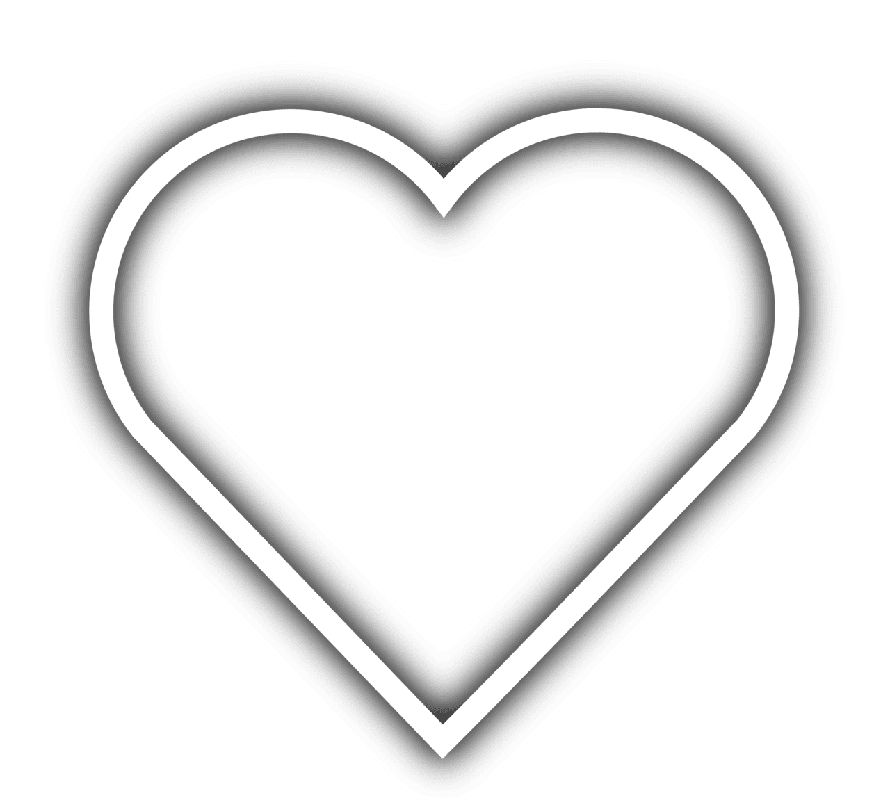 Black white heart simple clipart free