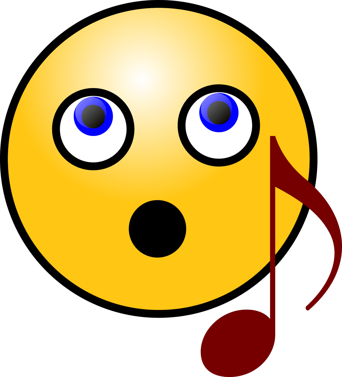 Singing smiley face clipart vector