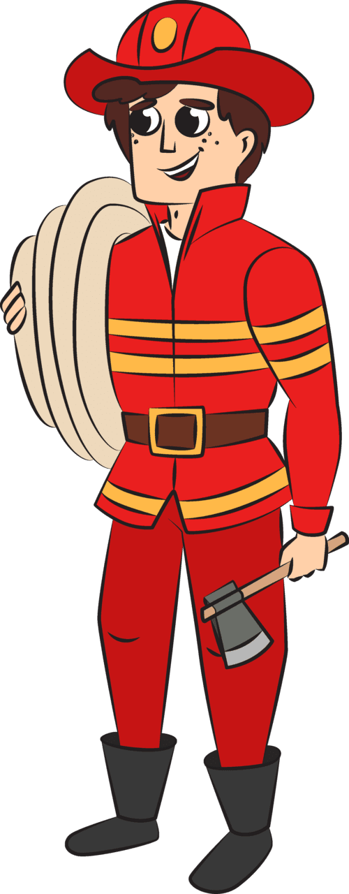 Fireman firefighter vector clipart images 6