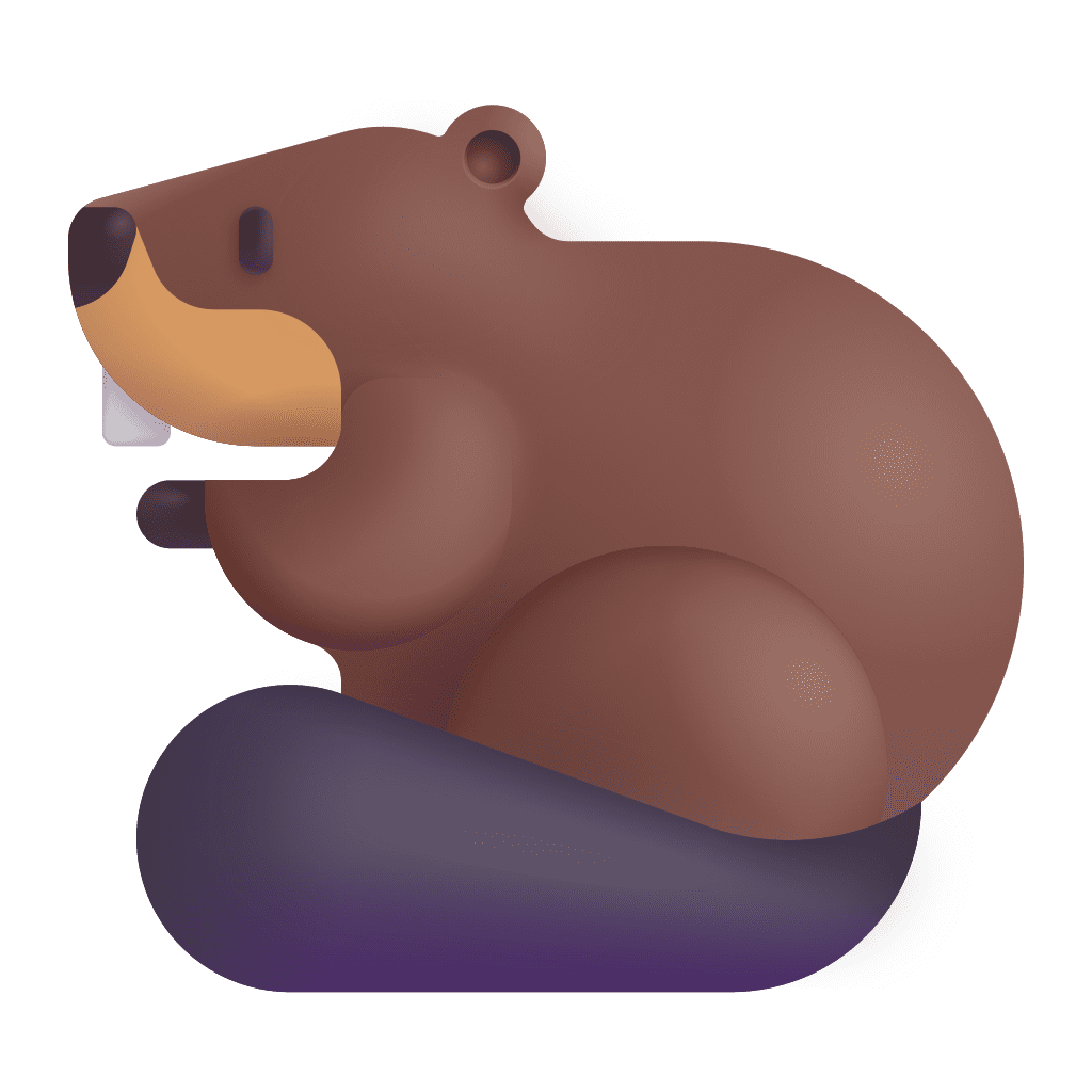 Beaver emoji clipart vector