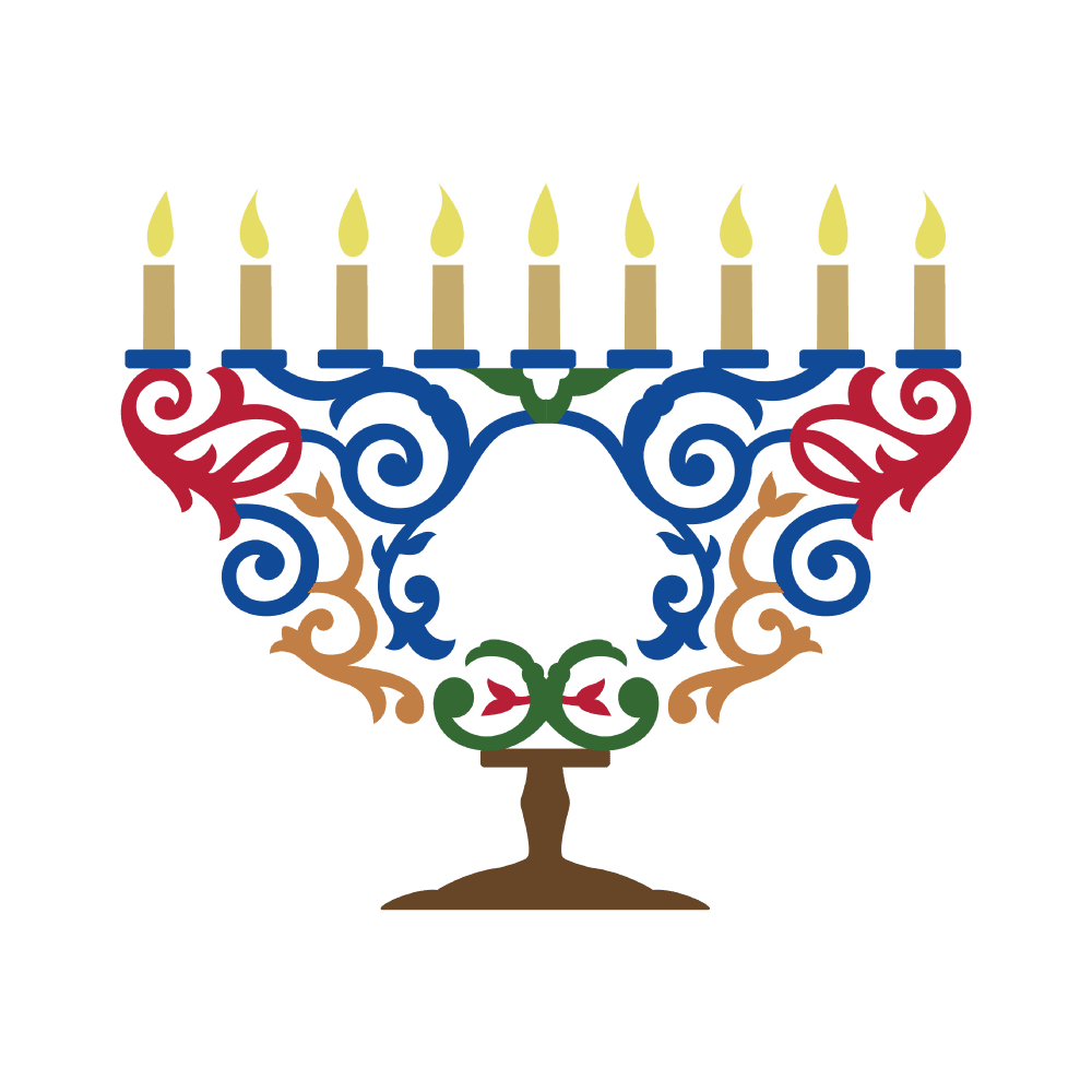 Hanukkah menorah for print shuler studio clipart photo