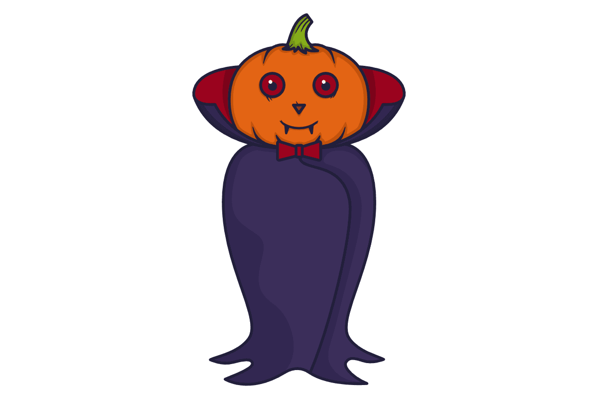 Halloween vampire pumpkins clipart vector