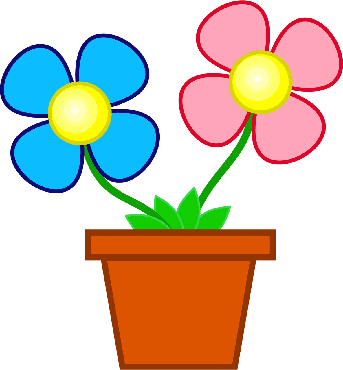 Flower pot flowers vector clipart images