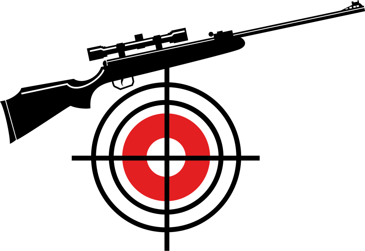 Target and gun vector clipart images