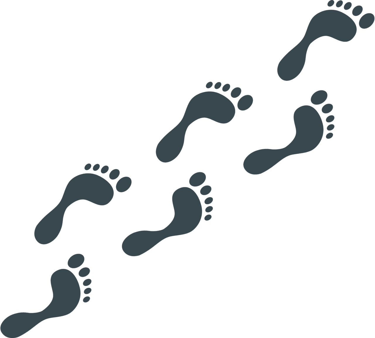 Footprint walking feet vector clipart images