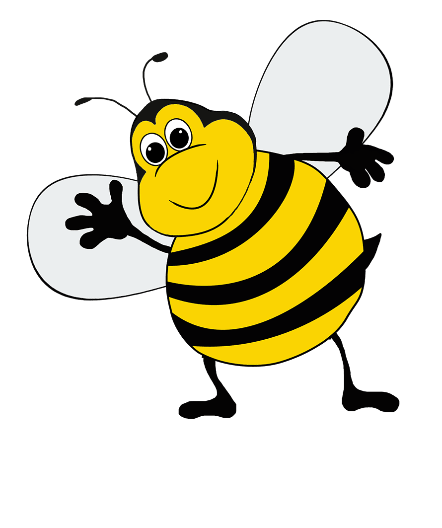 Waving bee clipart logo