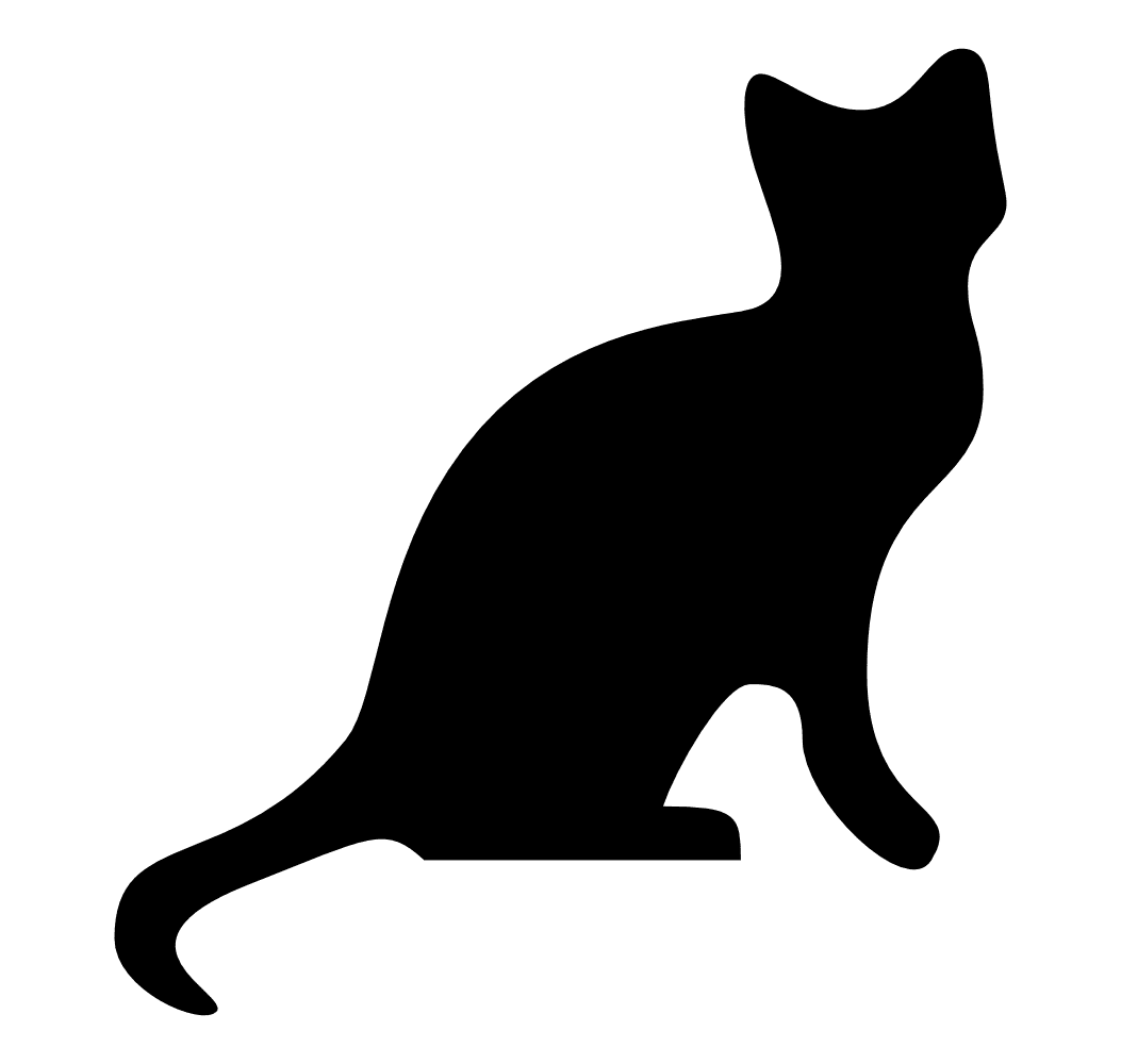 Cat black and white linelabels clipart silhouette clip art