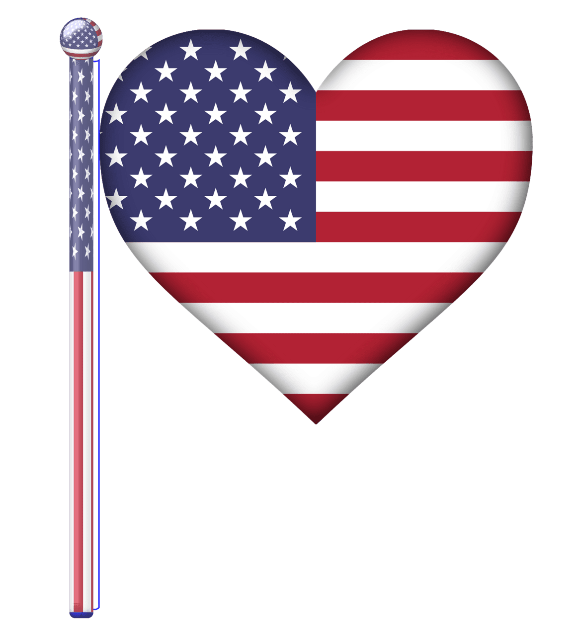 United states flag usa heart us clipart clip art