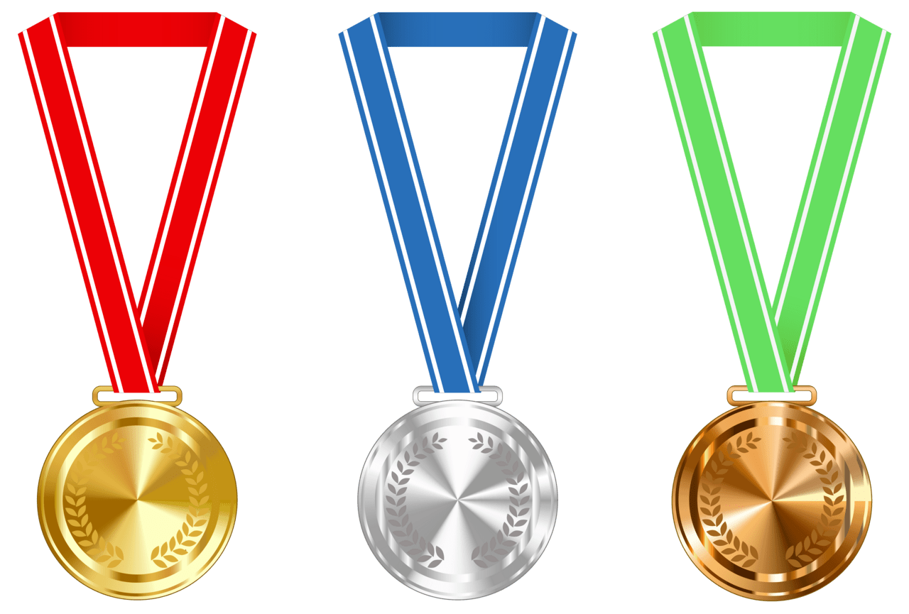 Award gold silver bronze medals clipart image