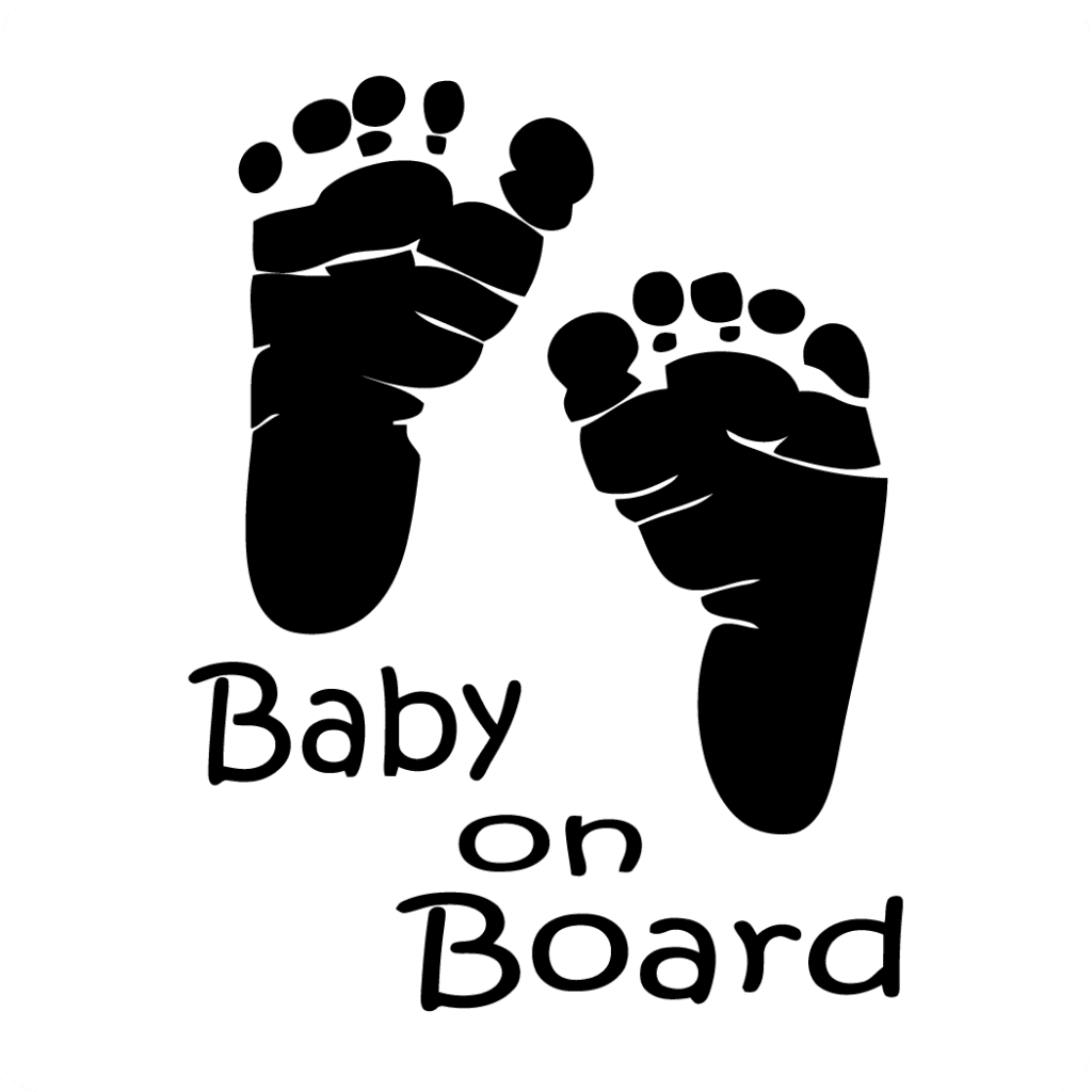 Baby footprint black and white clipart infant sticker board cute image with no background