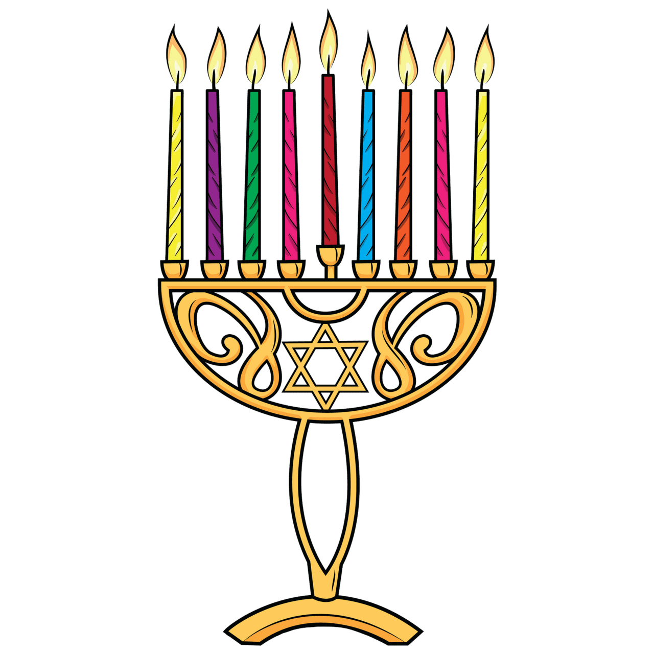 Hanukkah menorah vector clipart images 2