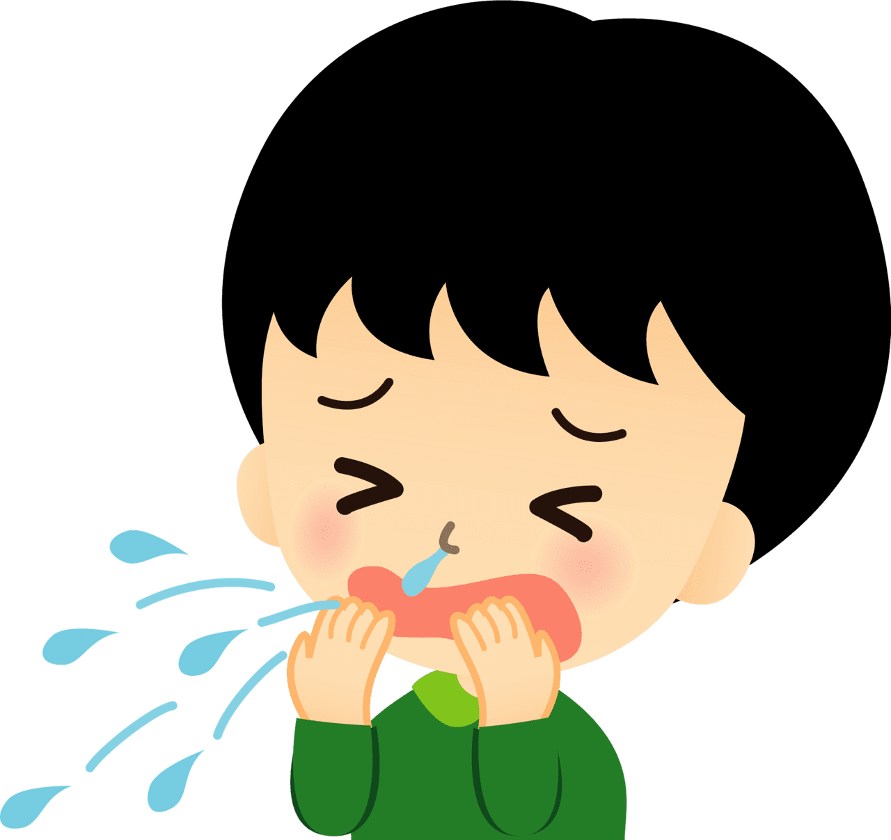 Man is sick with cold and sneezing vector clipart images