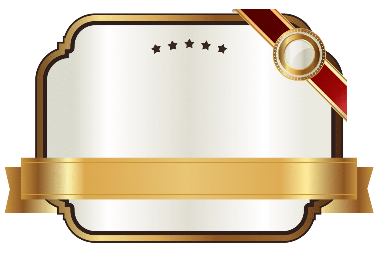 Award white label with gold ribbon clipart image