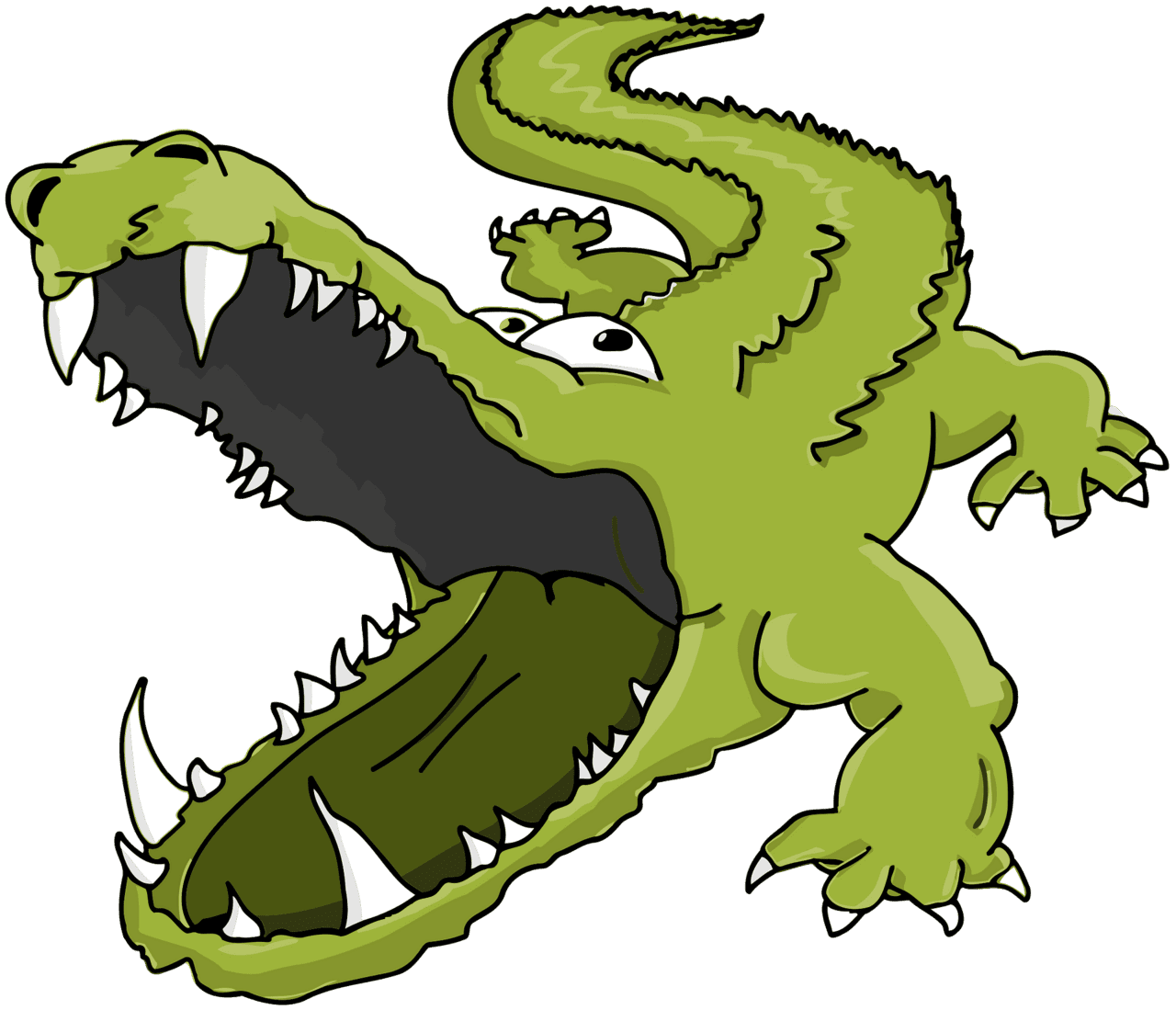 Green open mouthed alli gator vector clipart images