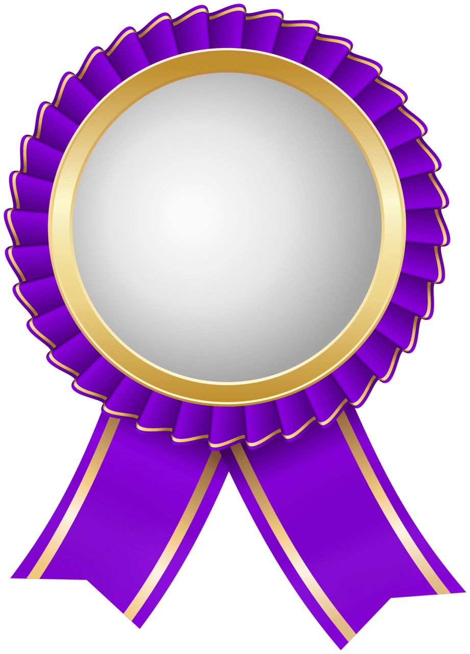 Award purple rosette clipart vector