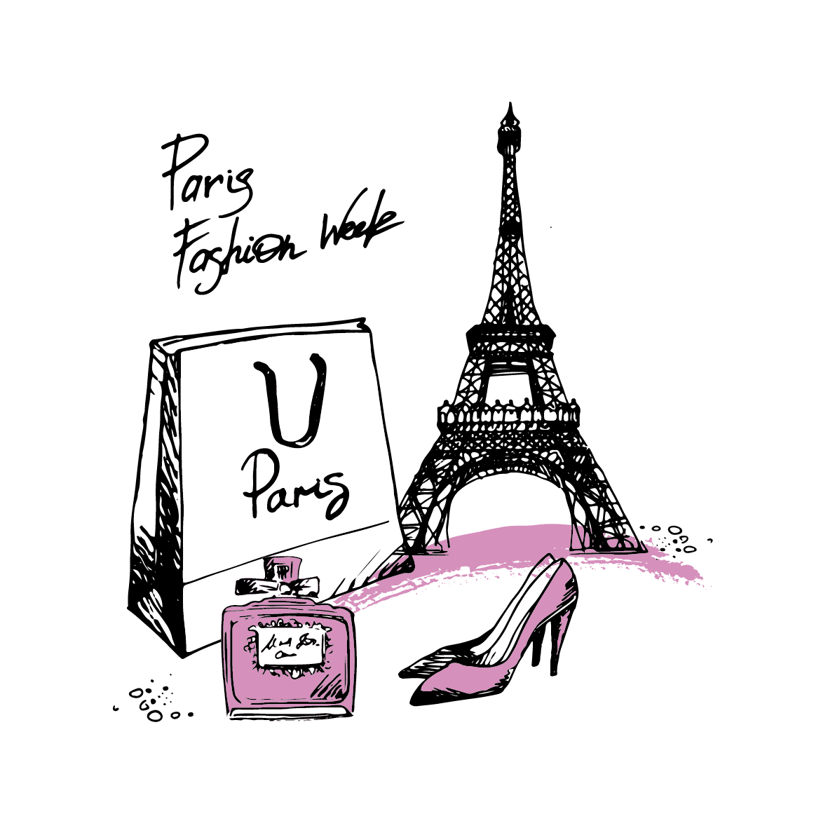 Eiffel tower pin page clipart photo 2