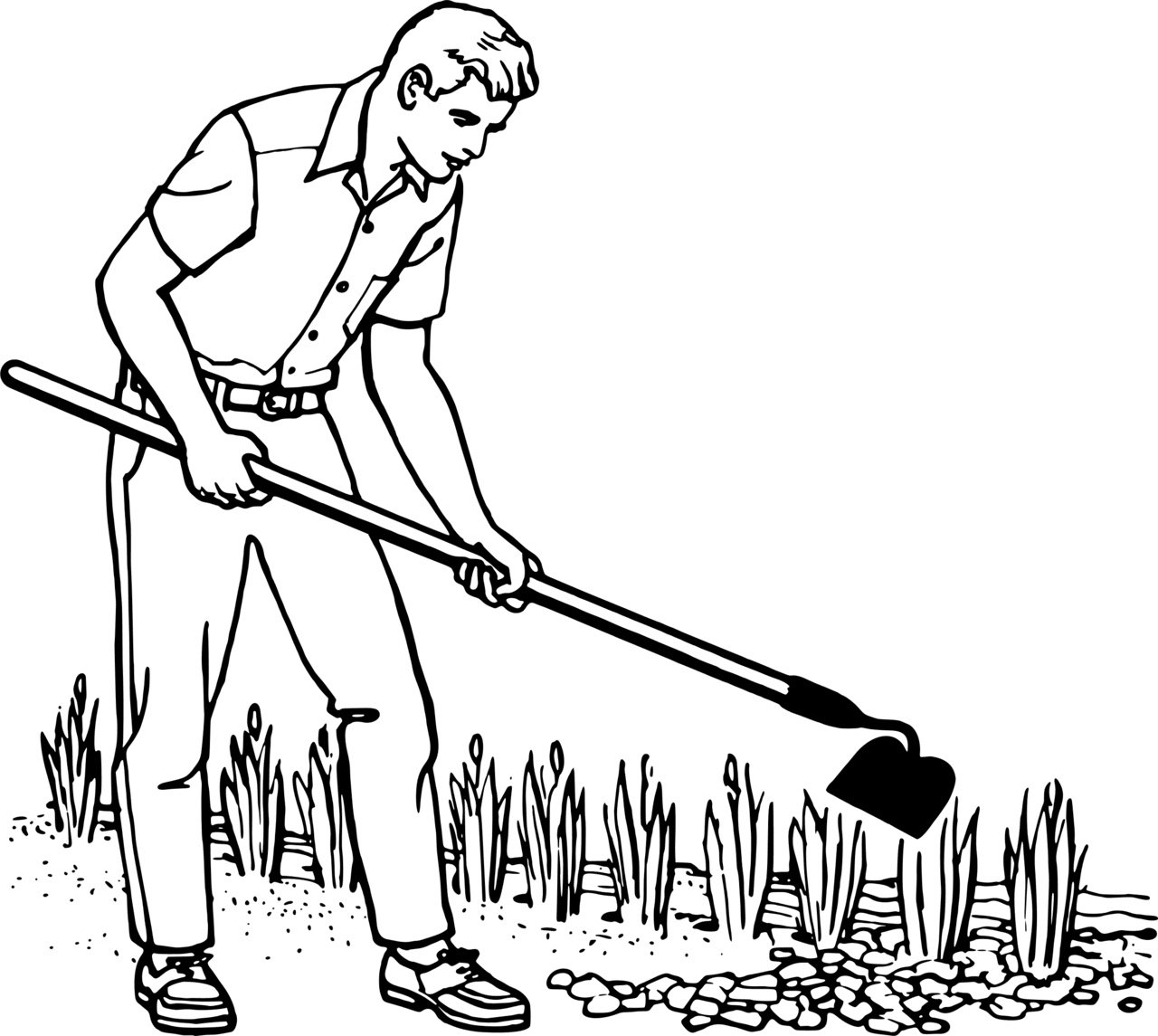 Man gardening vector clipart image photo cc images