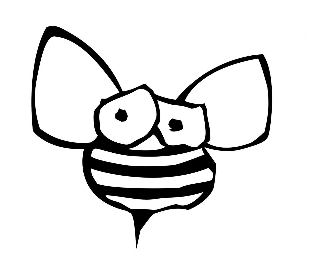 Bee black and white clipart background