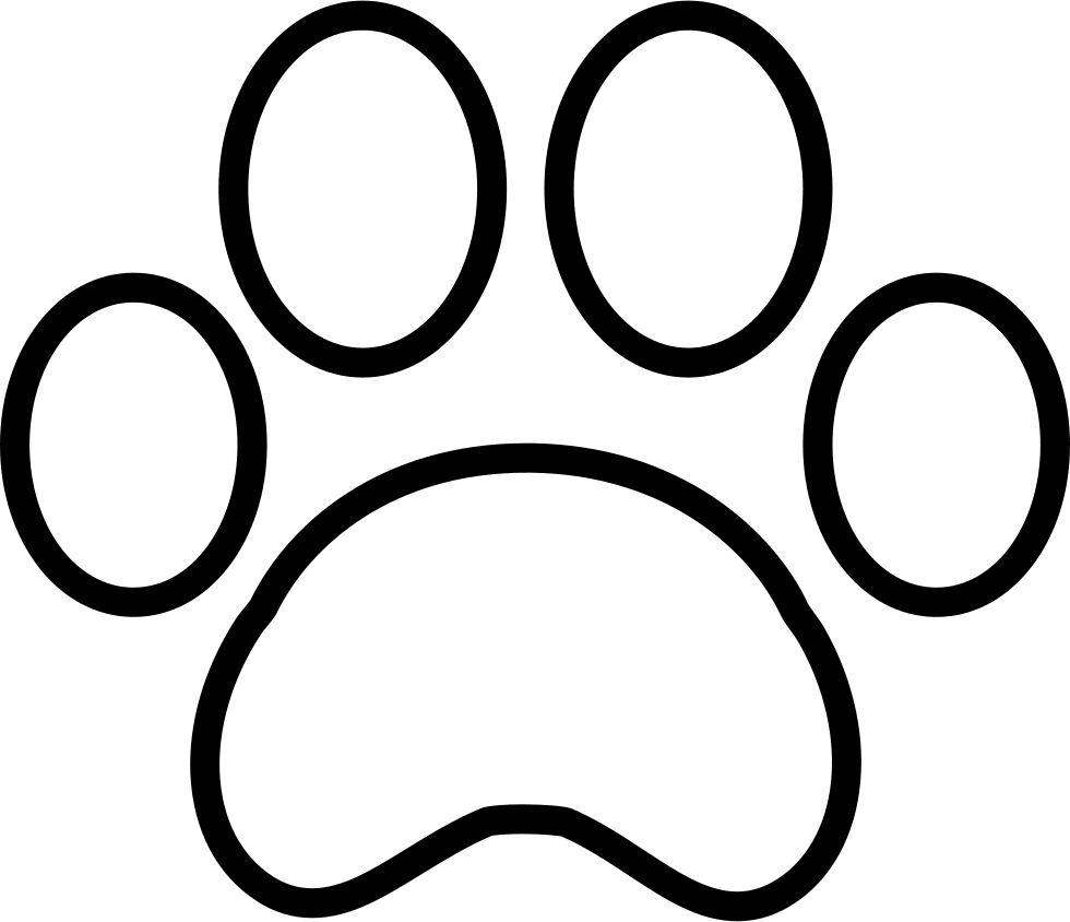 Dog paw white print clipart free