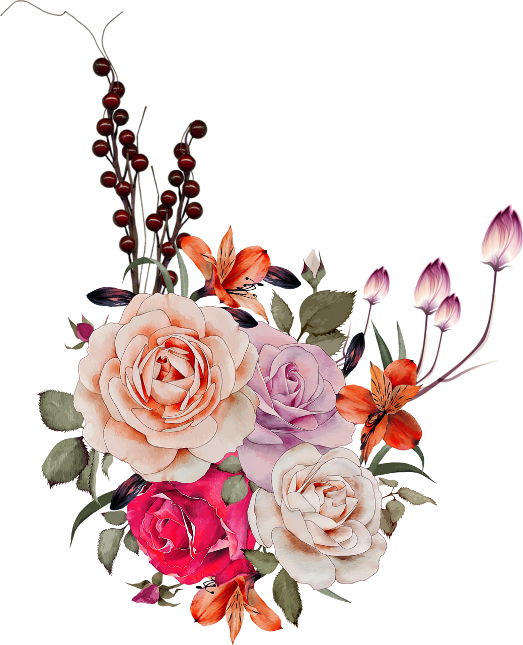 Bouquet of flowers page clipart vector